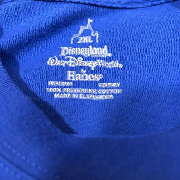 Disney Adult Shirt XXL Blue White Hanes Disneyland Resort 2011 Pullover Tee Mens - Picture 3 of 7